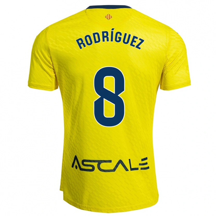Danxen Dzieci Unai Rodríguez #8 Żółto-Granatowy Domowa Koszulka 2025/26 Koszulki Klubowe