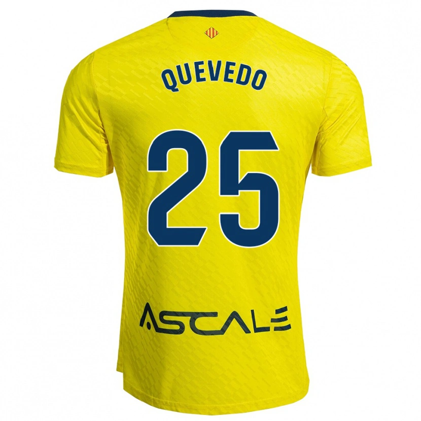 Danxen Dzieci Alex Quevedo #25 Żółto-Granatowy Domowa Koszulka 2025/26 Koszulki Klubowe