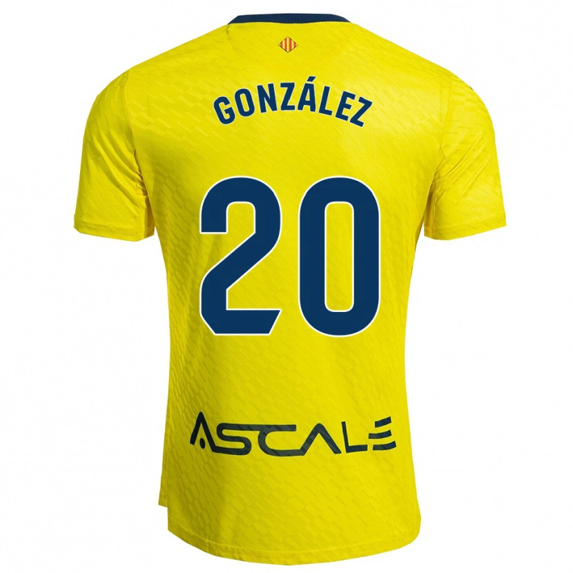 Danxen Dzieci Marcos González #20 Żółto-Granatowy Domowa Koszulka 2025/26 Koszulki Klubowe