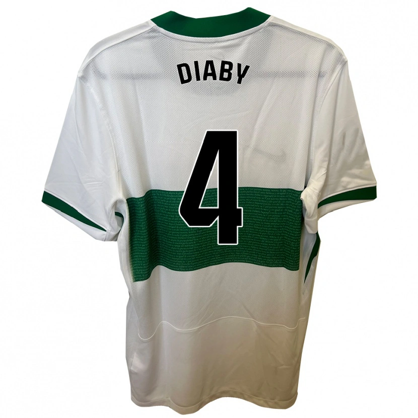 Danxen Dzieci Bambo Diaby #4 Biało-Zielony Domowa Koszulka 2025/26 Koszulki Klubowe