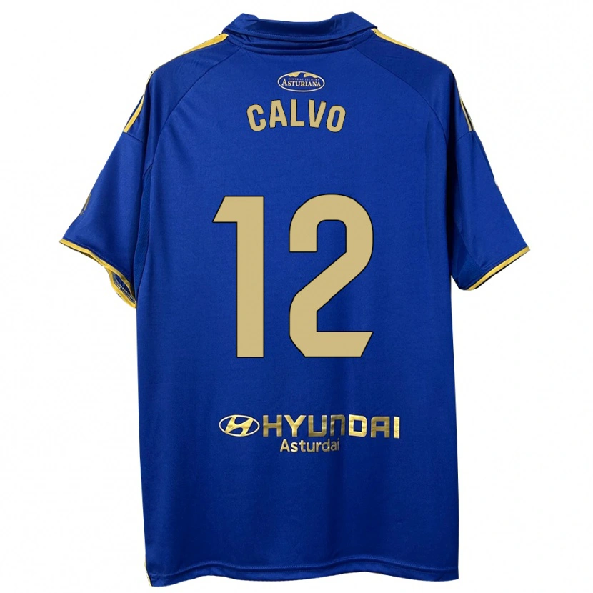 Danxen Dzieci Dani Calvo #12 Niebiesko-Złoty Domowa Koszulka 2025/26 Koszulki Klubowe