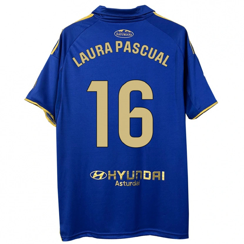 Danxen Dzieci Laura Pascual #16 Niebiesko-Złoty Domowa Koszulka 2025/26 Koszulki Klubowe