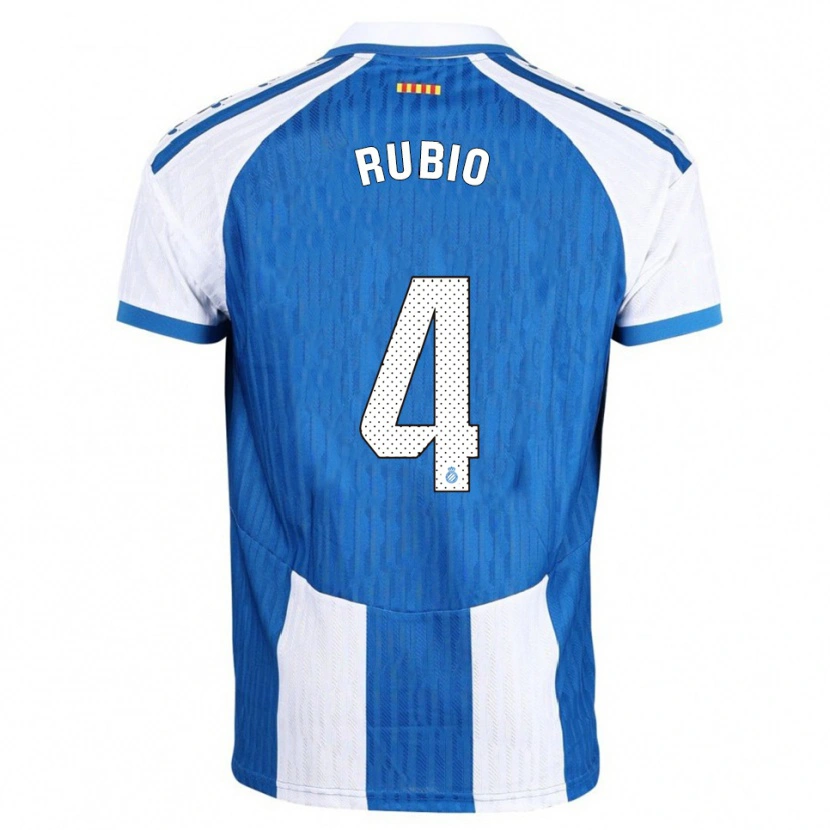 Danxen Dzieci Miguel Rubio #4 Niebiesko-Biały Domowa Koszulka 2025/26 Koszulki Klubowe