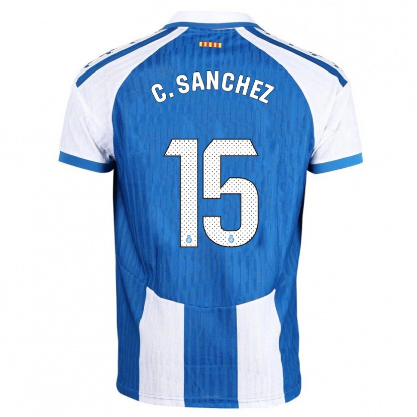 Danxen Dzieci Carlos Sánchez #15 Niebiesko-Biały Domowa Koszulka 2025/26 Koszulki Klubowe