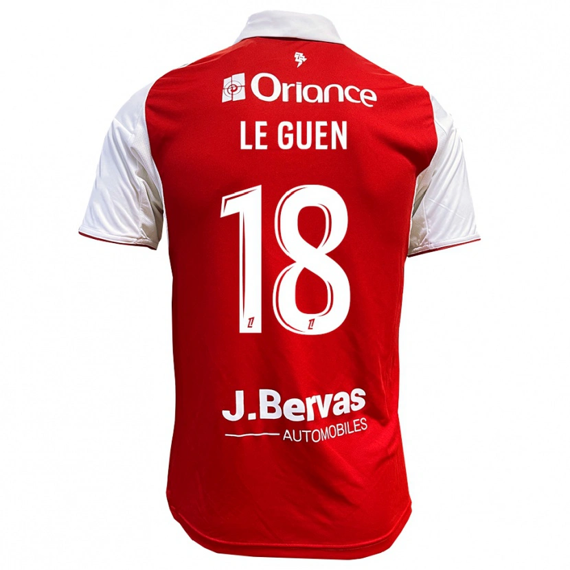 Danxen Dzieci Raphaël Le Guen #18 Czerwono-Biały Domowa Koszulka 2025/26 Koszulki Klubowe