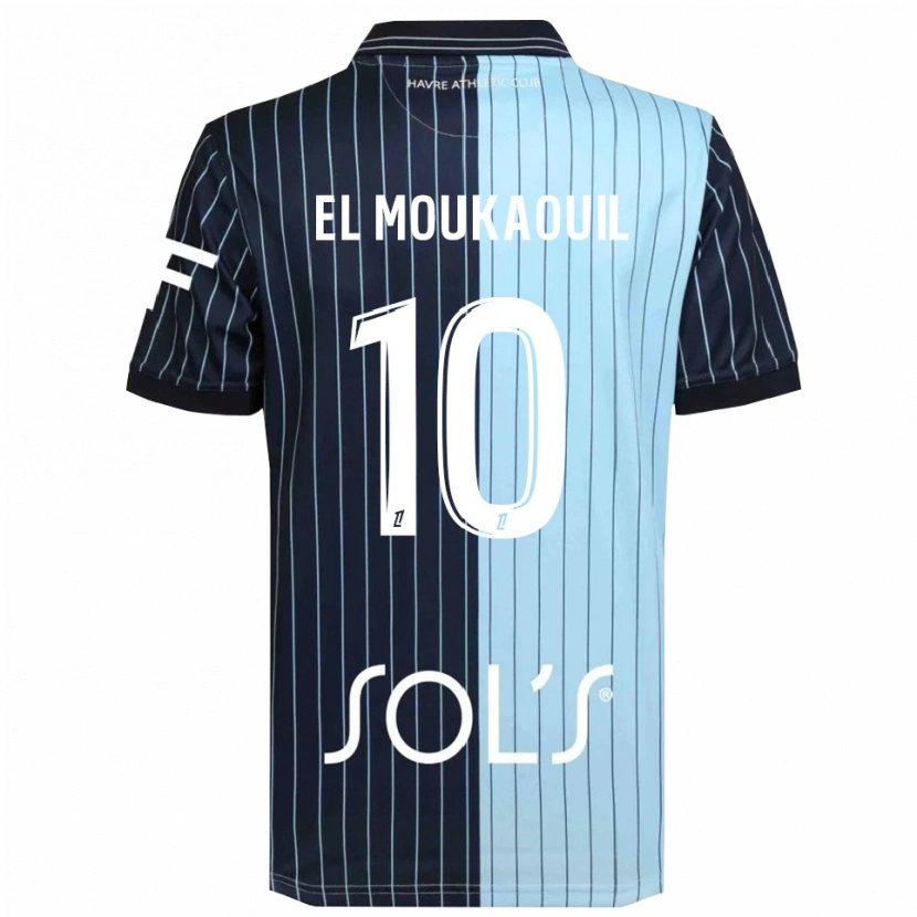 Danxen Dzieci Mohamed El Moukaouil #10 Granatowo-Błękitny Domowa Koszulka 2025/26 Koszulki Klubowe
