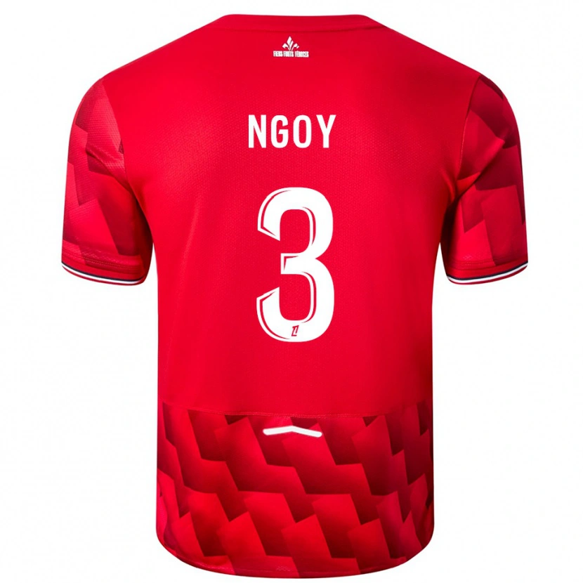 Danxen Dzieci Nathan Ngoy #3 Czerwono-Biały Domowa Koszulka 2025/26 Koszulki Klubowe