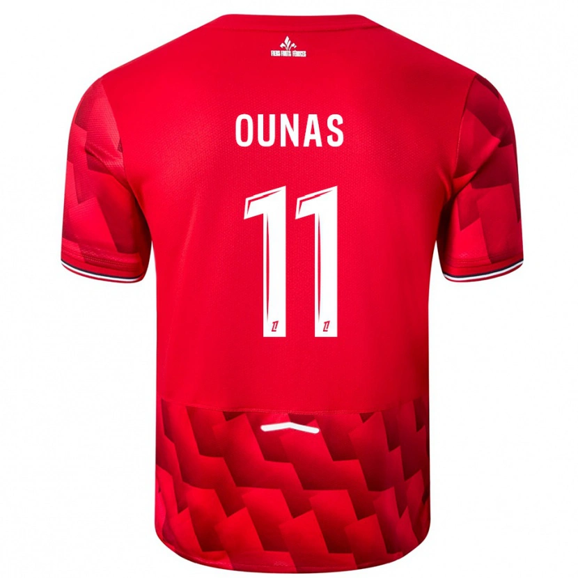 Danxen Dzieci Adam Ounas #11 Czerwono-Biały Domowa Koszulka 2025/26 Koszulki Klubowe