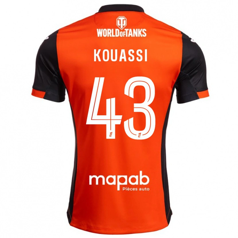 Danxen Dzieci Arsène Kouassi #43 Czarno-Pomarańczowy Domowa Koszulka 2025/26 Koszulki Klubowe