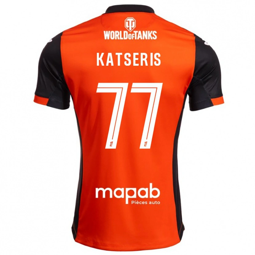 Danxen Dzieci Panos Katseris #77 Czarno-Pomarańczowy Domowa Koszulka 2025/26 Koszulki Klubowe