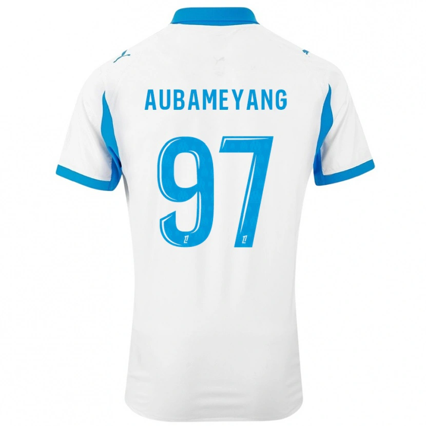 Danxen Dzieci Pierre-Emerick Aubameyang #97 Biało-Błękitny Domowa Koszulka 2025/26 Koszulki Klubowe