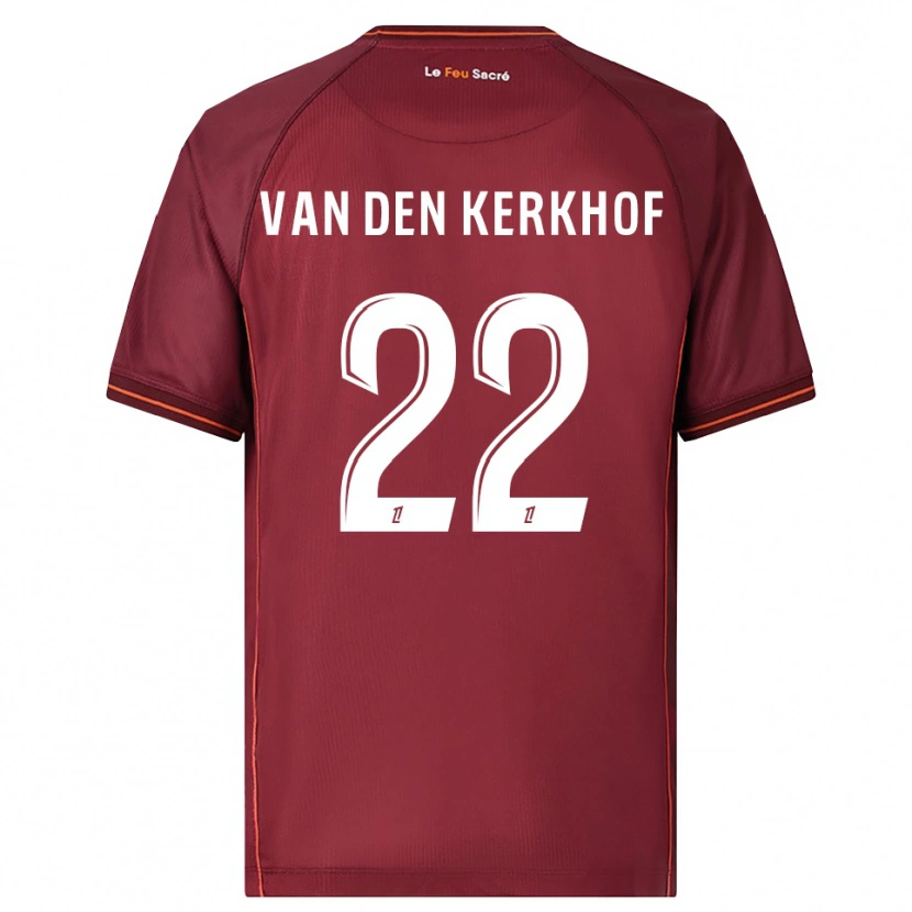 Danxen Dzieci Kevin Van Den Kerkhof #22 Bordowo-Biały Domowa Koszulka 2025/26 Koszulki Klubowe