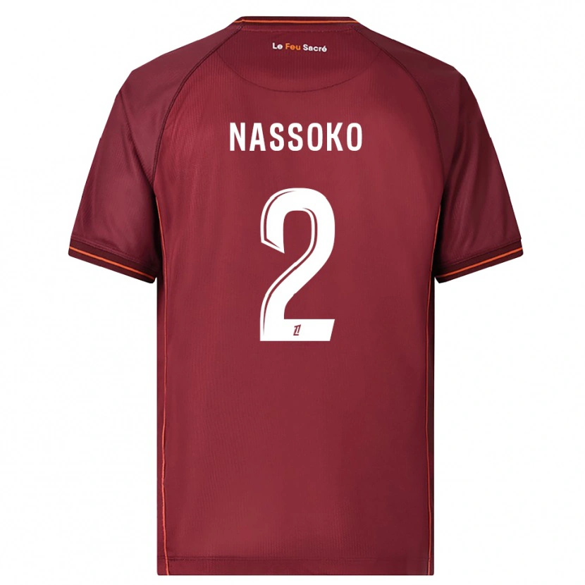 Danxen Dzieci Abdoulaye Nassoko #2 Bordowo-Biały Domowa Koszulka 2025/26 Koszulki Klubowe