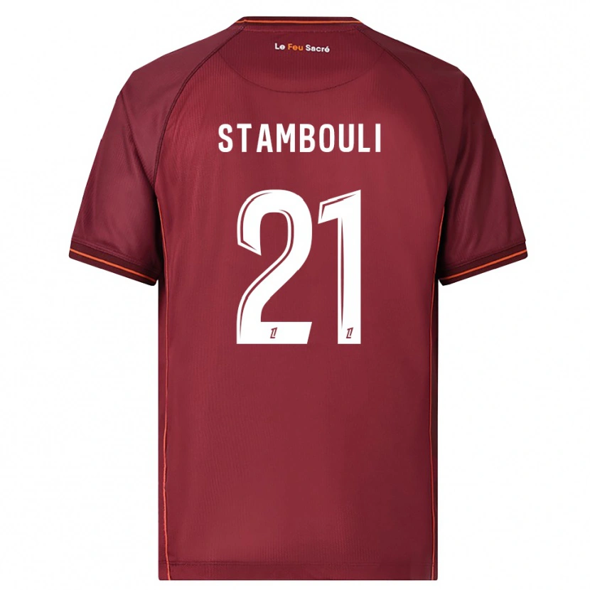 Danxen Dzieci Benjamin Stambouli #21 Bordowo-Biały Domowa Koszulka 2025/26 Koszulki Klubowe