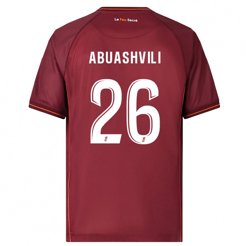 Danxen Dzieci Giorgi Abuashvili #26 Bordowo-Biały Domowa Koszulka 2025/26 Koszulki Klubowe