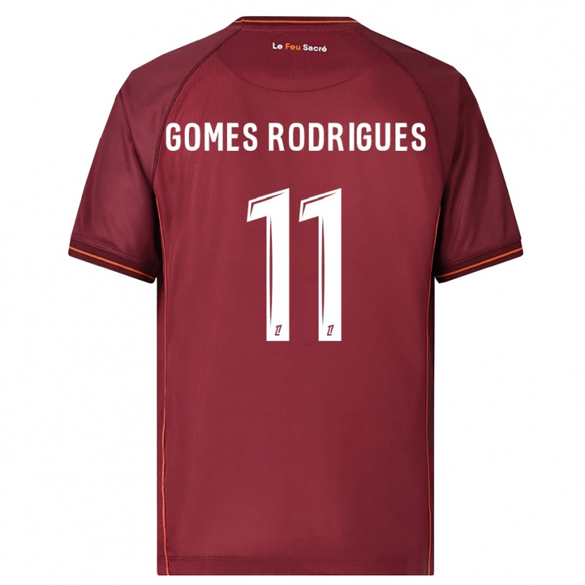 Danxen Dzieci Jess Gomes Rodrigues #11 Bordowo-Biały Domowa Koszulka 2025/26 Koszulki Klubowe