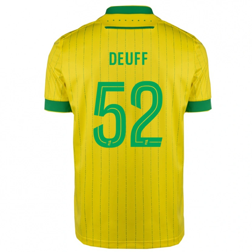Danxen Dzieci Bahmed Deuff #52 Żółto-Zielony Domowa Koszulka 2025/26 Koszulki Klubowe