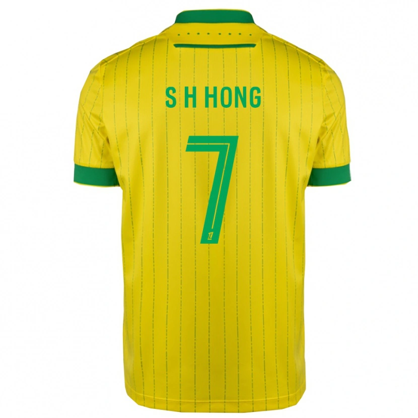 Danxen Dzieci Hyun-Seok Hong #7 Żółto-Zielony Domowa Koszulka 2025/26 Koszulki Klubowe