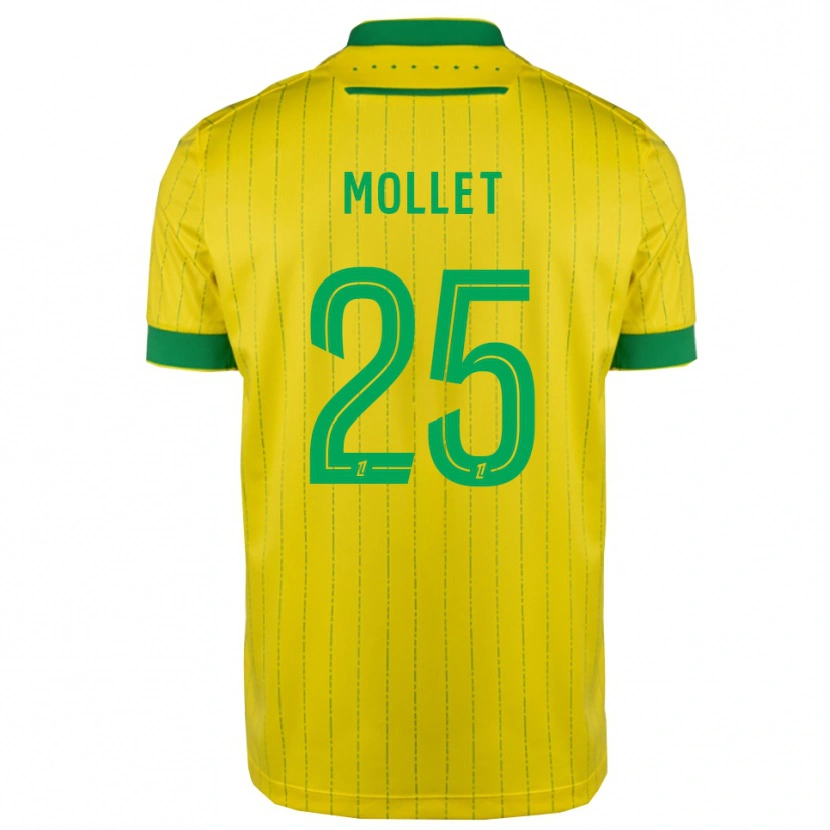 Danxen Dzieci Florent Mollet #25 Żółto-Zielony Domowa Koszulka 2025/26 Koszulki Klubowe