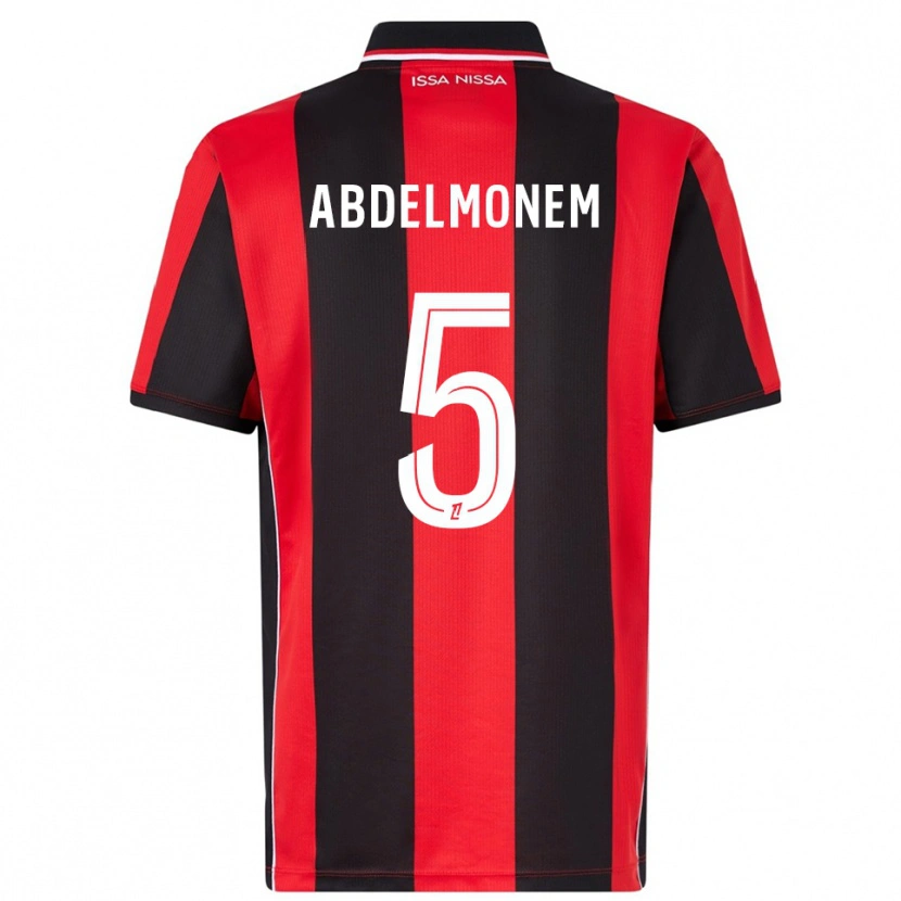 Danxen Dzieci Mohamed Abdelmonem #5 Czerwono-Czarny Domowa Koszulka 2025/26 Koszulki Klubowe