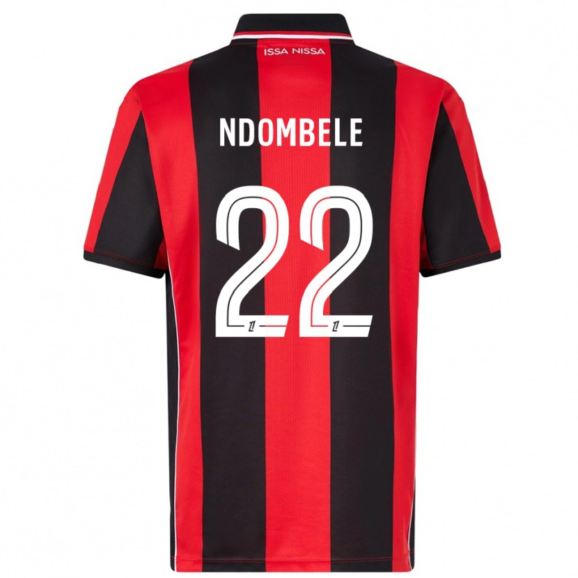 Danxen Dzieci Tanguy Ndombélé #22 Czerwono-Czarny Domowa Koszulka 2025/26 Koszulki Klubowe