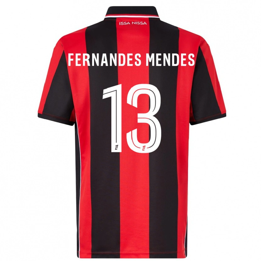 Danxen Dzieci Mathis Fernandes Mendes #13 Czerwono-Czarny Domowa Koszulka 2025/26 Koszulki Klubowe