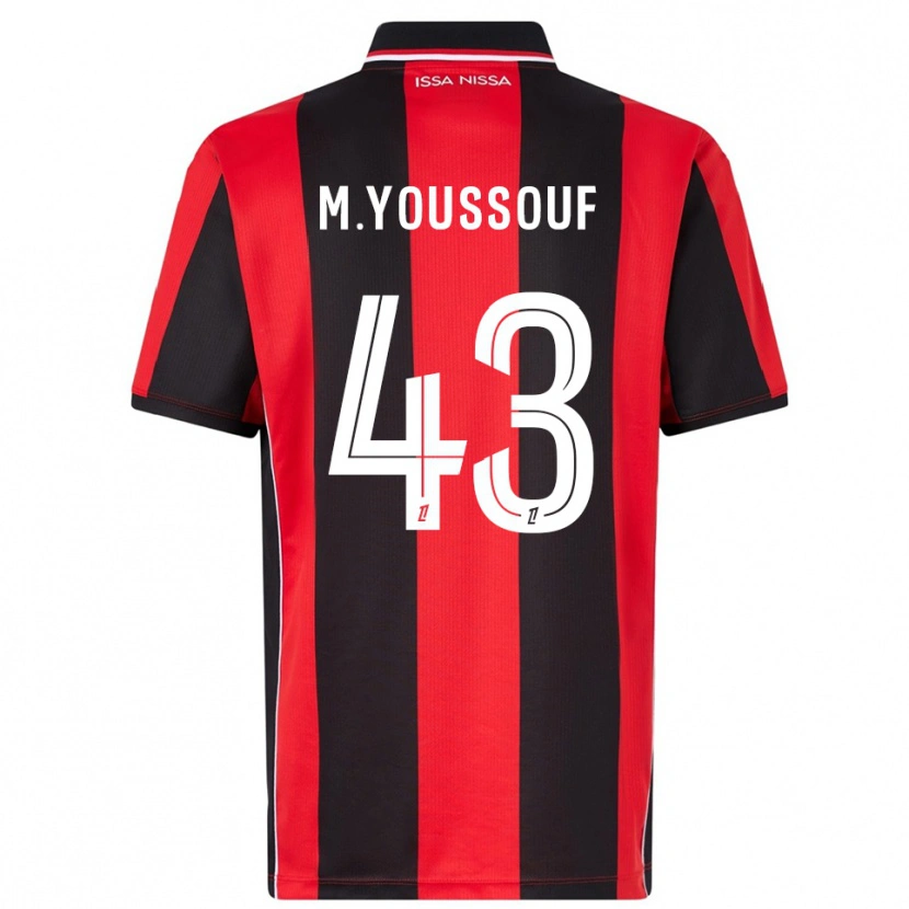 Danxen Dzieci Mousslim Youssouf #43 Czerwono-Czarny Domowa Koszulka 2025/26 Koszulki Klubowe