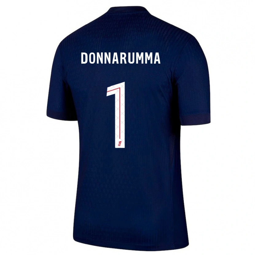 Danxen Dzieci Gianluigi Donnarumma #1 Granatowo-Czerwony Domowa Koszulka 2025/26 Koszulki Klubowe