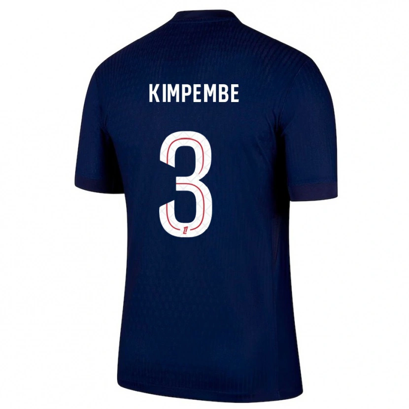 Danxen Dzieci Presnel Kimpembe #3 Granatowo-Czerwony Domowa Koszulka 2025/26 Koszulki Klubowe