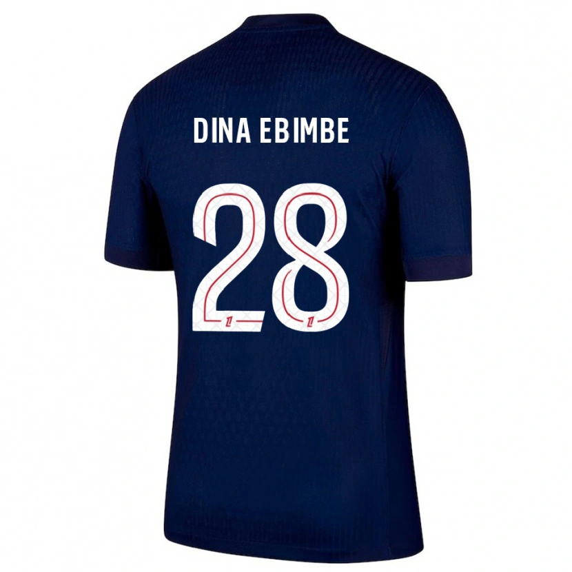 Danxen Dzieci Eric Junior Dina Ebimbe #28 Granatowo-Czerwony Domowa Koszulka 2025/26 Koszulki Klubowe