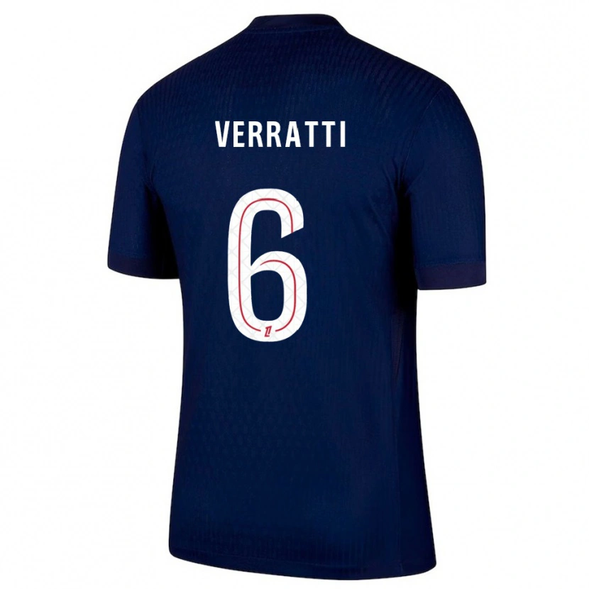 Danxen Dzieci Marco Verratti #6 Granatowo-Czerwony Domowa Koszulka 2025/26 Koszulki Klubowe
