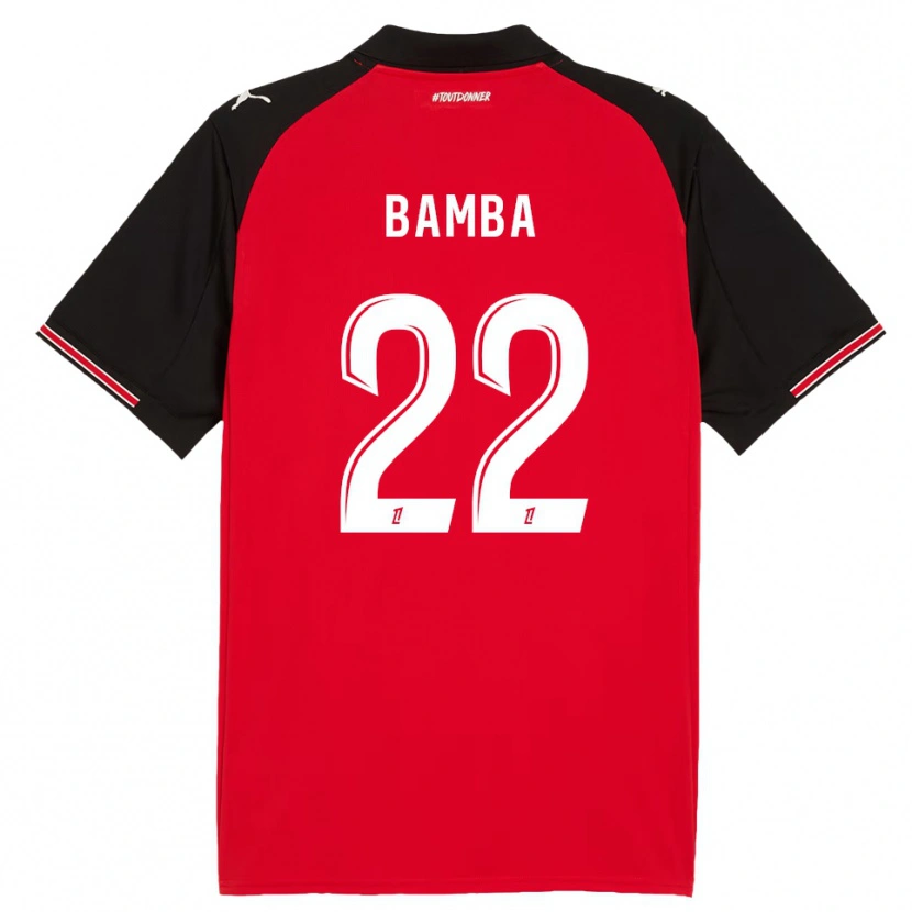 Danxen Dzieci Rayan Bamba #22 Czerwono-Czarny Domowa Koszulka 2025/26 Koszulki Klubowe