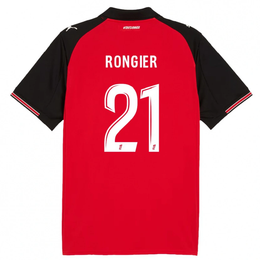 Danxen Dzieci Valentin Rongier #21 Czerwono-Czarny Domowa Koszulka 2025/26 Koszulki Klubowe