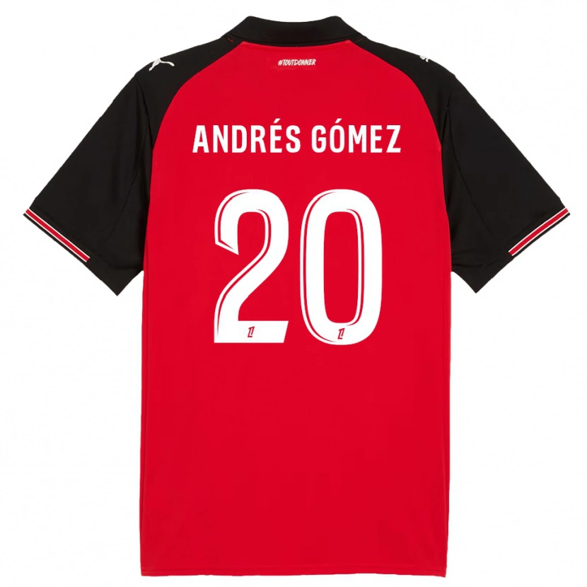 Danxen Dzieci Carlos Andrés Gómez #20 Czerwono-Czarny Domowa Koszulka 2025/26 Koszulki Klubowe