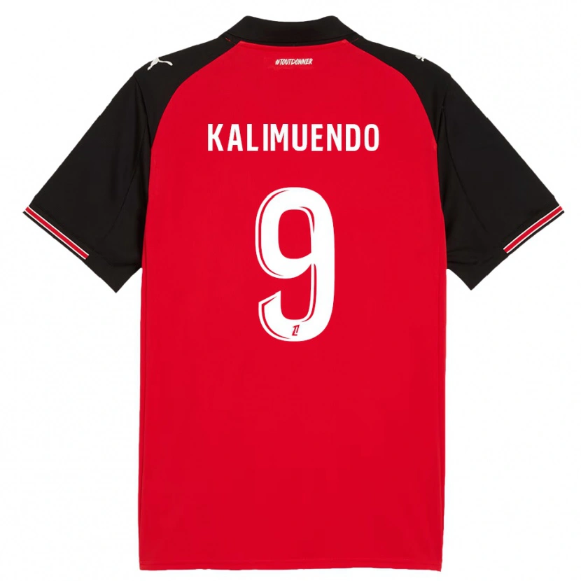 Danxen Dzieci Arnaud Kalimuendo #9 Czerwono-Czarny Domowa Koszulka 2025/26 Koszulki Klubowe