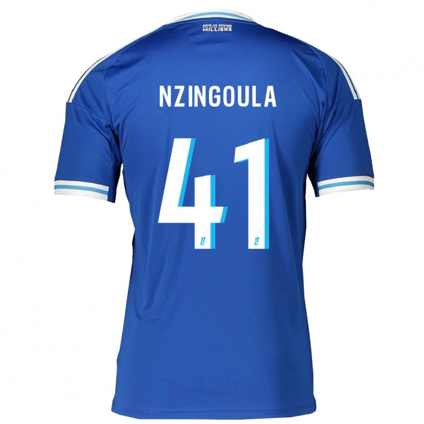 Danxen Dzieci Rabby Nzingoula #41 Niebiesko-Biały Domowa Koszulka 2025/26 Koszulki Klubowe