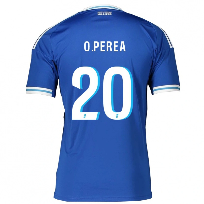 Danxen Dzieci Óscar Perea #20 Niebiesko-Biały Domowa Koszulka 2025/26 Koszulki Klubowe