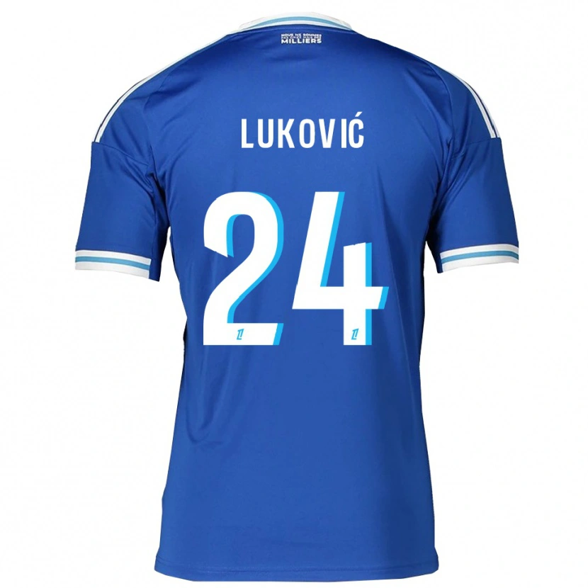 Danxen Dzieci Milos Lukovic #24 Niebiesko-Biały Domowa Koszulka 2025/26 Koszulki Klubowe