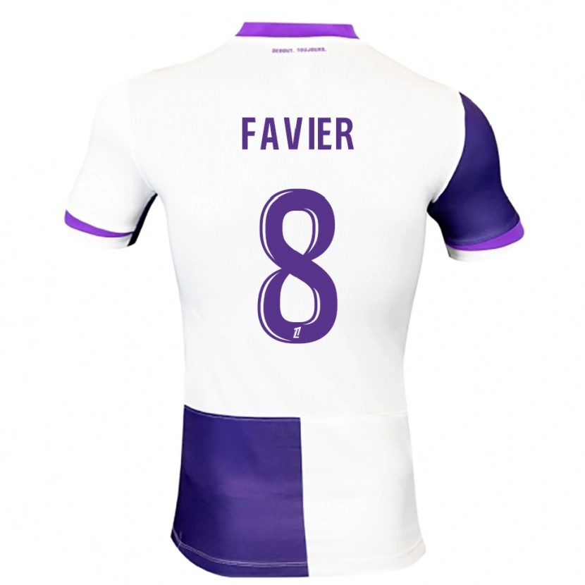 Danxen Dzieci Luca Favier #8 Fioletowo-Biały Domowa Koszulka 2025/26 Koszulki Klubowe