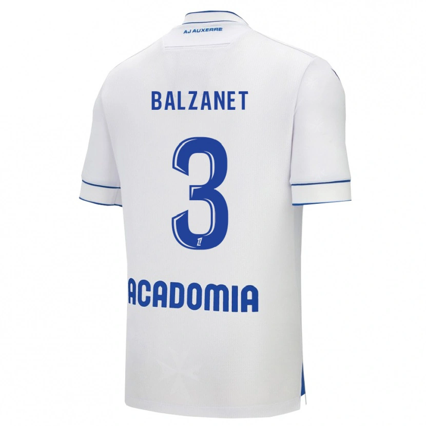 Danxen Dzieci Guillaume Balzanet #3 Biało-Niebieski Domowa Koszulka 2025/26 Koszulki Klubowe