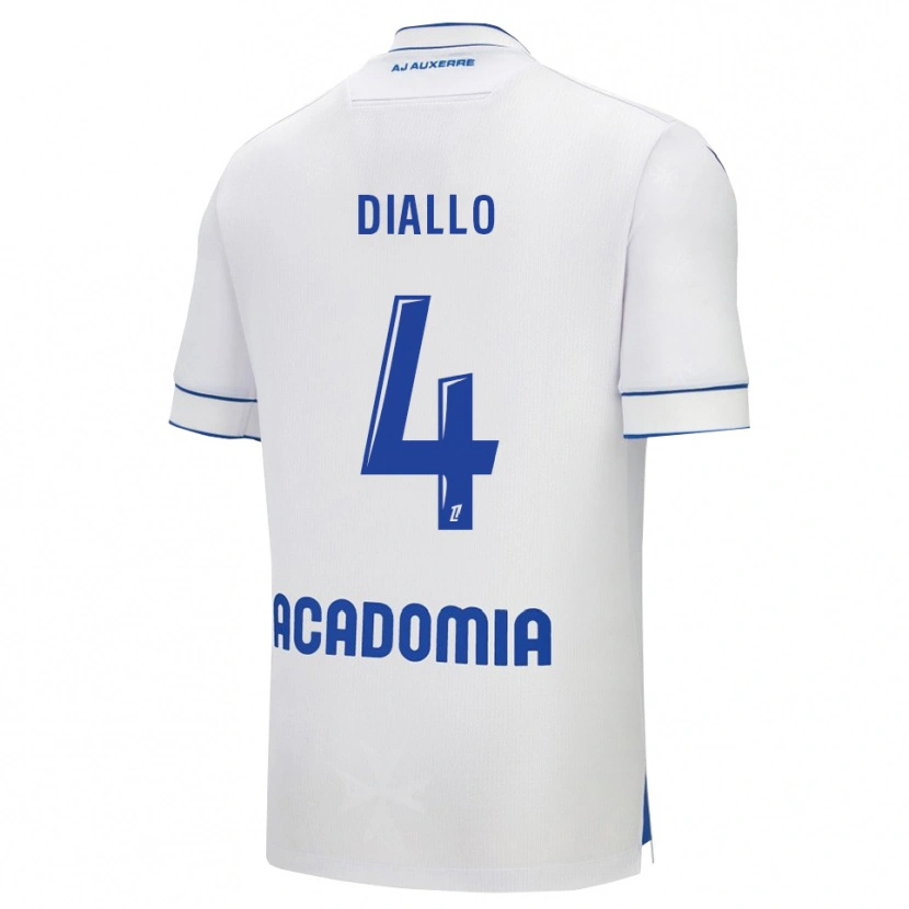 Danxen Dzieci Ibrahim Diallo #4 Biało-Niebieski Domowa Koszulka 2025/26 Koszulki Klubowe