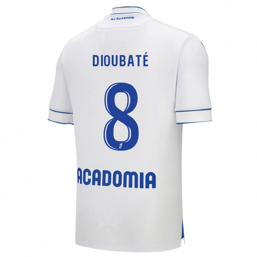 Danxen Dzieci Lamfia Dioubaté #8 Biało-Niebieski Domowa Koszulka 2025/26 Koszulki Klubowe