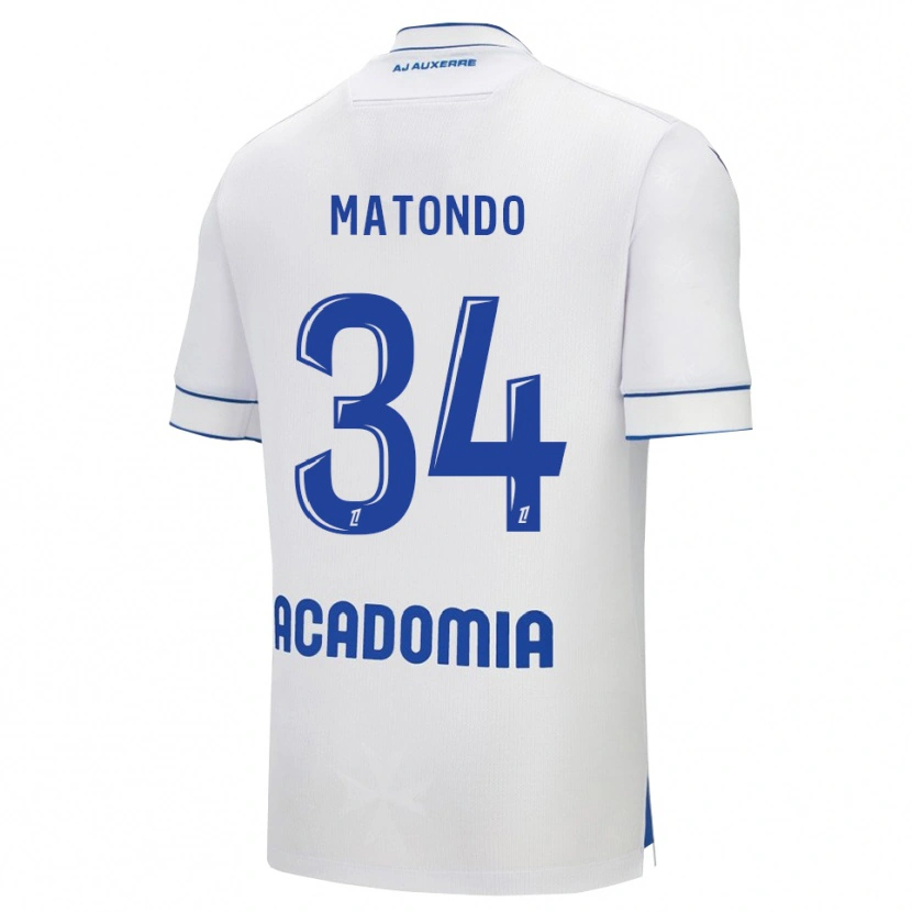 Danxen Dzieci Rudy Matondo #34 Biało-Niebieski Domowa Koszulka 2025/26 Koszulki Klubowe