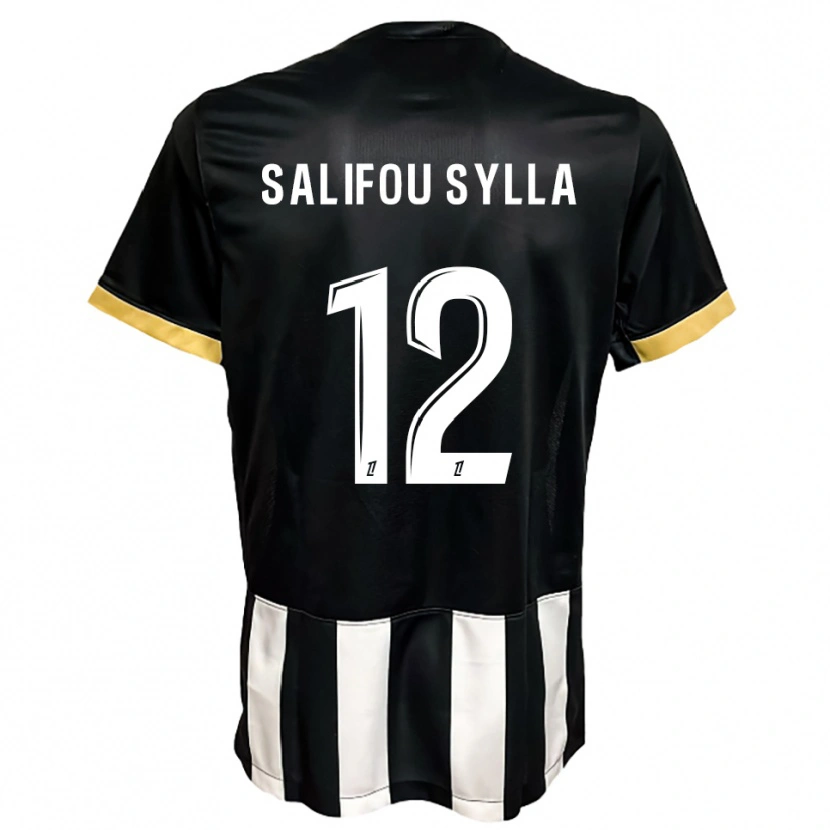 Danxen Dzieci Salifou Sylla #12 Czarno-Biały Domowa Koszulka 2025/26 Koszulki Klubowe