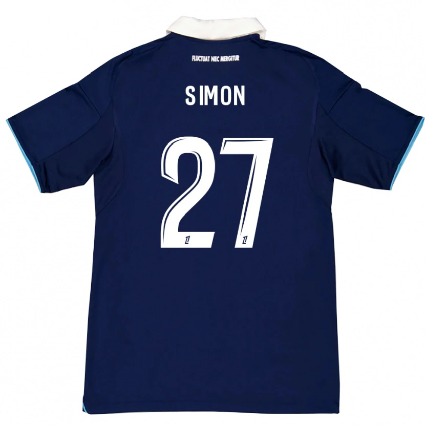 Danxen Dzieci Moses Simon #27 Ciemnoniebiesko-Biały Domowa Koszulka 2025/26 Koszulki Klubowe
