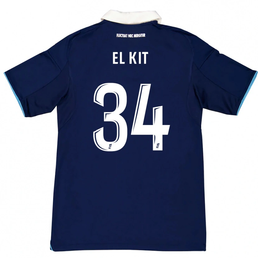 Danxen Dzieci Kamil El Kit #34 Ciemnoniebiesko-Biały Domowa Koszulka 2025/26 Koszulki Klubowe