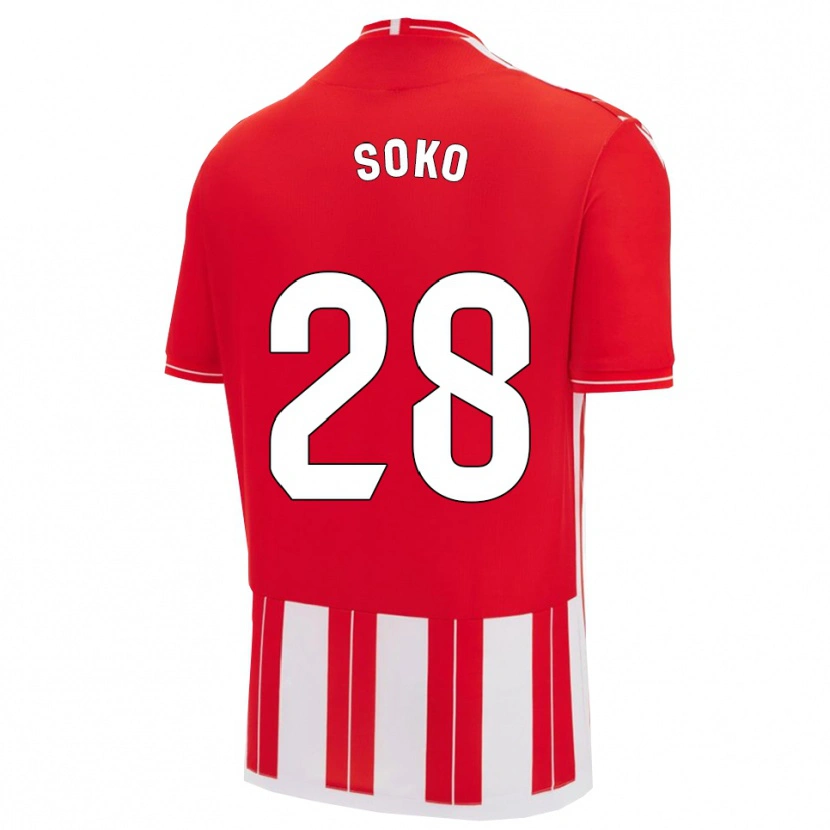 Danxen Dzieci Patrick Soko #28 Czerwono-Biały Domowa Koszulka 2025/26 Koszulki Klubowe