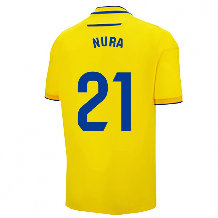 Danxen Dzieci Nura Hegazy Ceballos #21 Żółto-Granatowy Domowa Koszulka 2025/26 Koszulki Klubowe