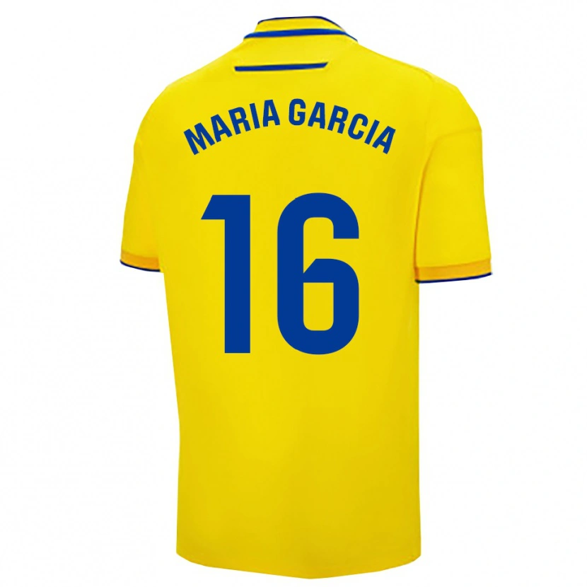 Danxen Dzieci Maria García Fernández #16 Żółto-Granatowy Domowa Koszulka 2025/26 Koszulki Klubowe