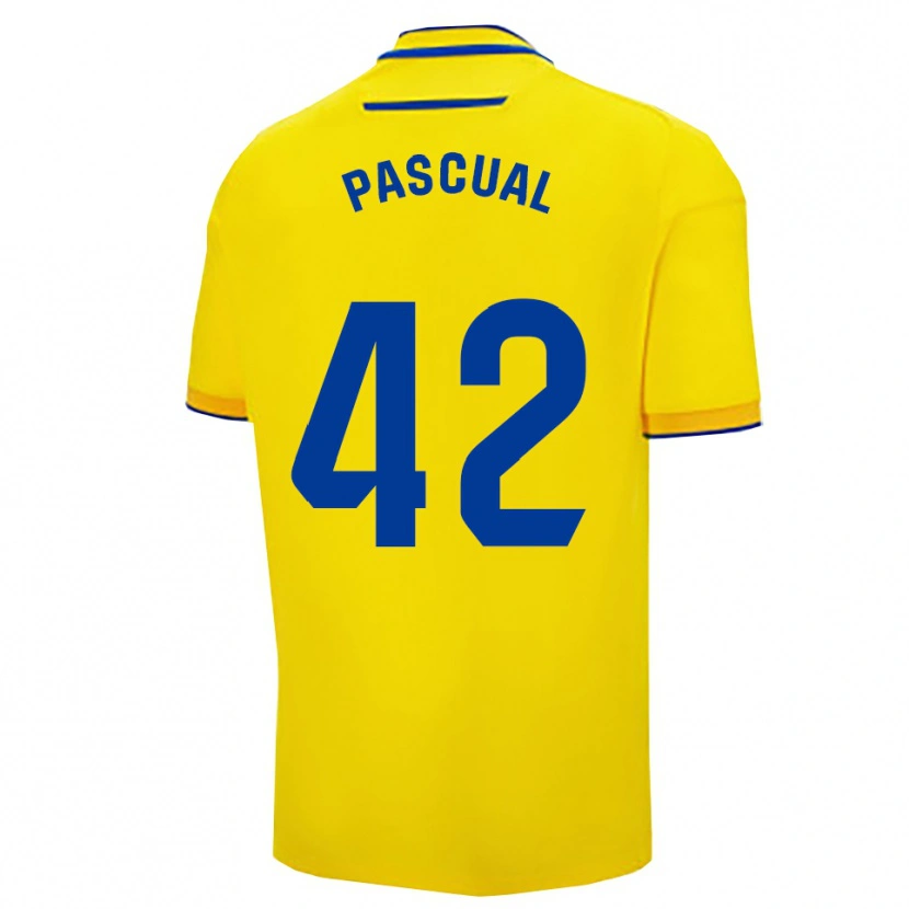 Danxen Dzieci García Pascual #42 Żółto-Granatowy Domowa Koszulka 2025/26 Koszulki Klubowe